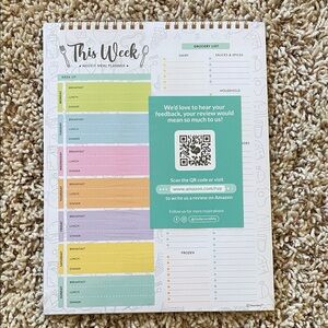 Weekly Meal Planner with Colorful Sections